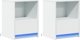 vidaXL Κομοδίνα με LED, Σετ 2 τεμ., Λευκά, από Συνθετικό Ξύλο