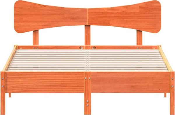vidaXL Rama κρεβατιού χωρίς στρώμα, κηρωμένο καφέ, 120x190 εκ., πεύκο