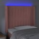 vidaXL Κεφαλάρι κρεβατιού με LED, ροζ, 83x16x118/128 εκ, βελούδο