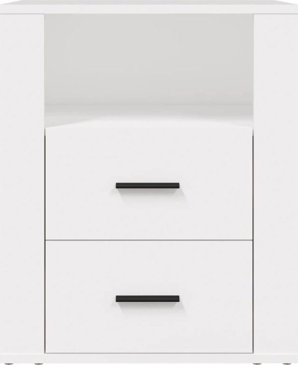 vidaXL Λευκό κομοδίνο, 50x36x60 εκ., ξυλοποιο υλικό