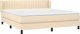 vidaXL Κρεβάτι Continental με στρώμα, εκρού, ύφασμα, 160x200 cm