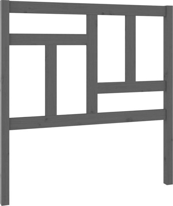 vidaXL Προσκέφαλο κρεβατιού, γκρι, 95,5x4x100 cm, μασίφ ξύλο πεύκου