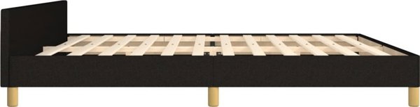 vidaXL Rama κρεβατιού με προσκέφαλο, μαύρη, 200x200 εκ., υφασμάτινη επένδυση
