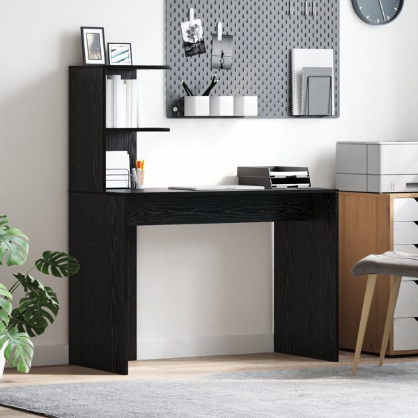 vidaXL Γραφείο Γραφής Μαύρο από MDF με Επικάλυψη Λαμινατ