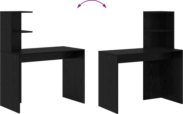 vidaXL Γραφείο Γραφής Μαύρο από MDF με Επικάλυψη Λαμινατ