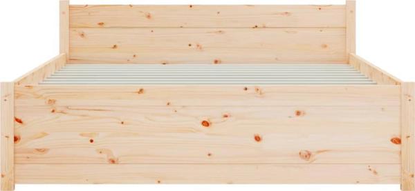 vidaXL Διπλή βάση κρεβατιού από μασίφ ξύλο, 135x190 cm
