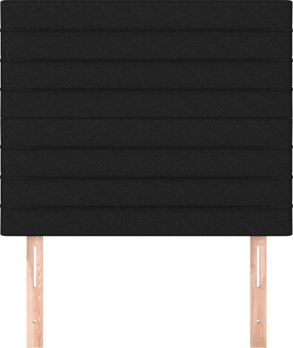 vidaXL Κεφαλάρια κρεβατιού, 2 τεμάχια, μαύρα, 100x5x78/88 cm, ύφασμα