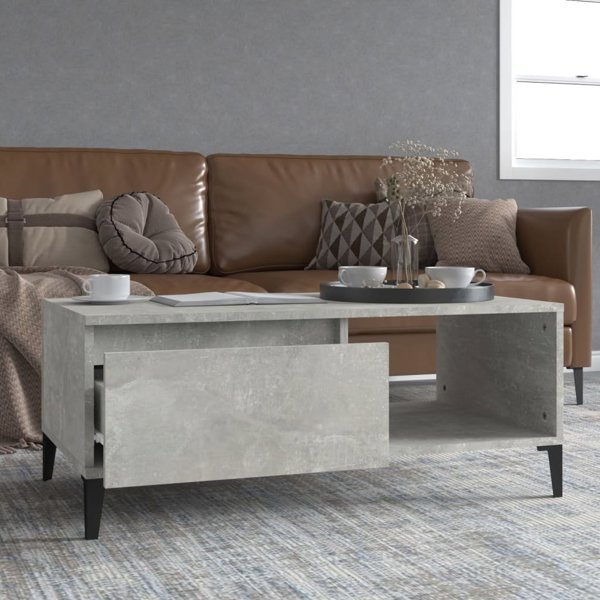 vidaXL Τραπέζι καφέ, σκουριά σκυροδέματος, 90x50x36,5 εκ.