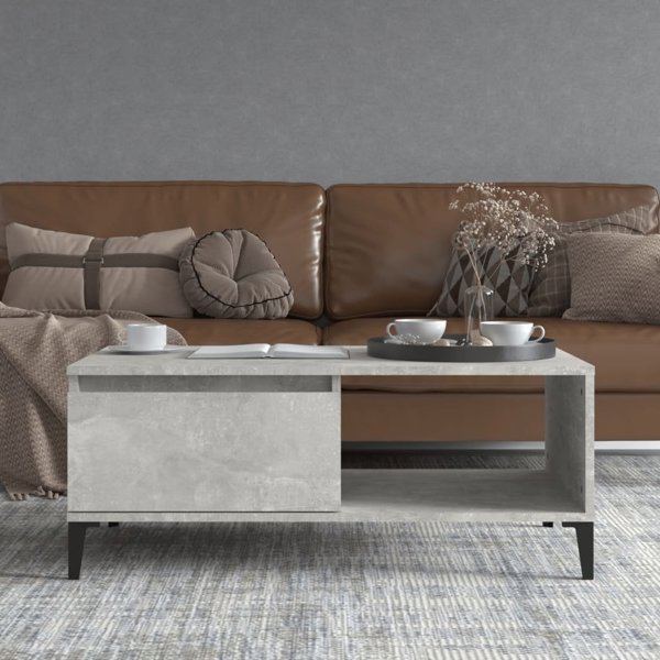 vidaXL Τραπέζι καφέ, σκουριά σκυροδέματος, 90x50x36,5 εκ.