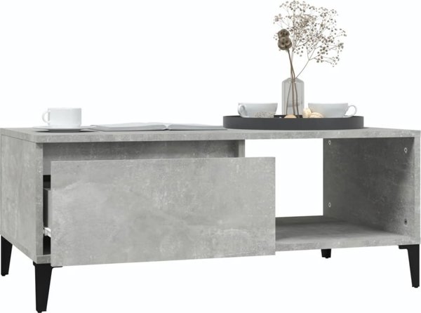 vidaXL Τραπέζι καφέ, σκουριά σκυροδέματος, 90x50x36,5 εκ.