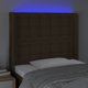 vidaXL Κεφαλάρι για κρεβάτι με LED, σκούρο καφέ, 93x16x118/128 cm, ύφασμα