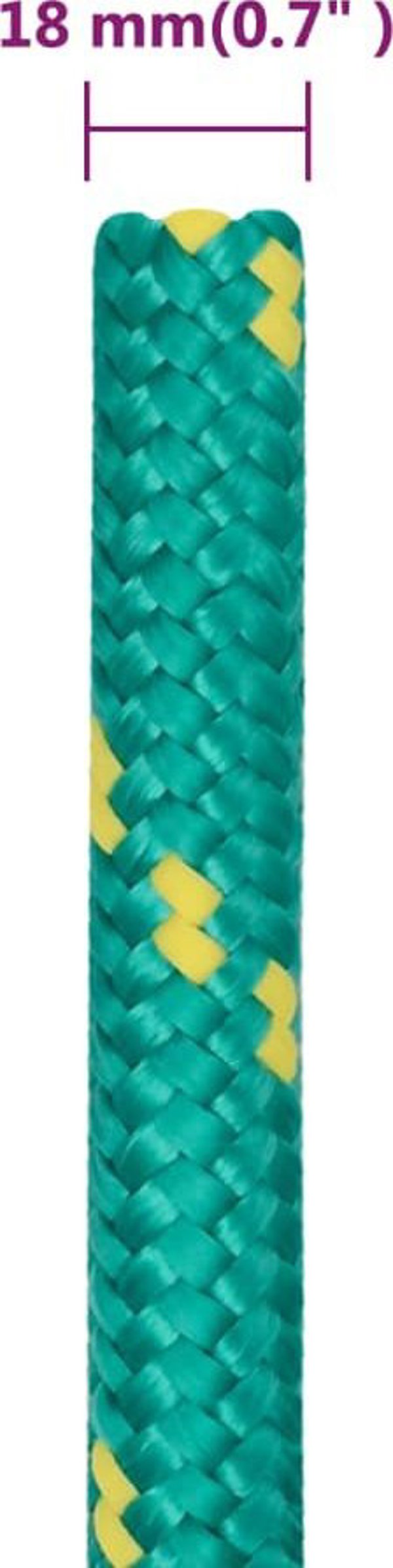vidaXL Linka zeglarska, zielona, 18 mm, 25 m, polipropylen