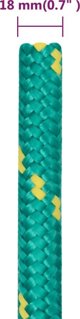 vidaXL Linka zeglarska, zielona, 18 mm, 25 m, polipropylen
