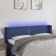 vidaXL Zaglowek do lozka z LED, niebieski, 147x16x78/88 cm, tkanina