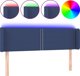 vidaXL Zaglowek do lozka z LED, niebieski, 147x16x78/88 cm, tkanina