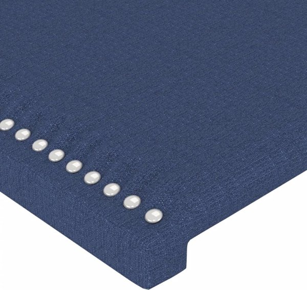 vidaXL Zaglowek do lozka z LED, niebieski, 147x16x78/88 cm, tkanina