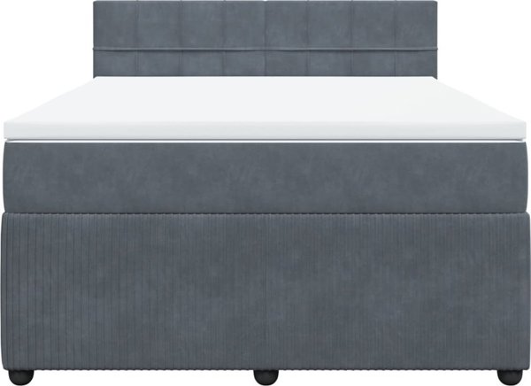 vidaXL Κρεβάτι continental με στρώμα, σκούρο γκρι βελούδο 160x200 εκ.