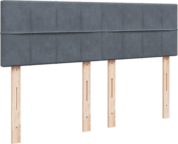 vidaXL Κρεβάτι continental με στρώμα, σκούρο γκρι βελούδο 160x200 εκ.