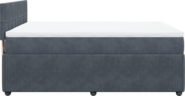vidaXL Κρεβάτι continental με στρώμα, σκούρο γκρι βελούδο 160x200 εκ.
