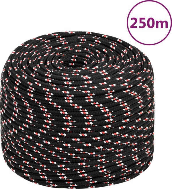 vidaXL Ναυτικό σκοινί, μαύρο, 6 mm, 250 m, πολυπροπυλένιο