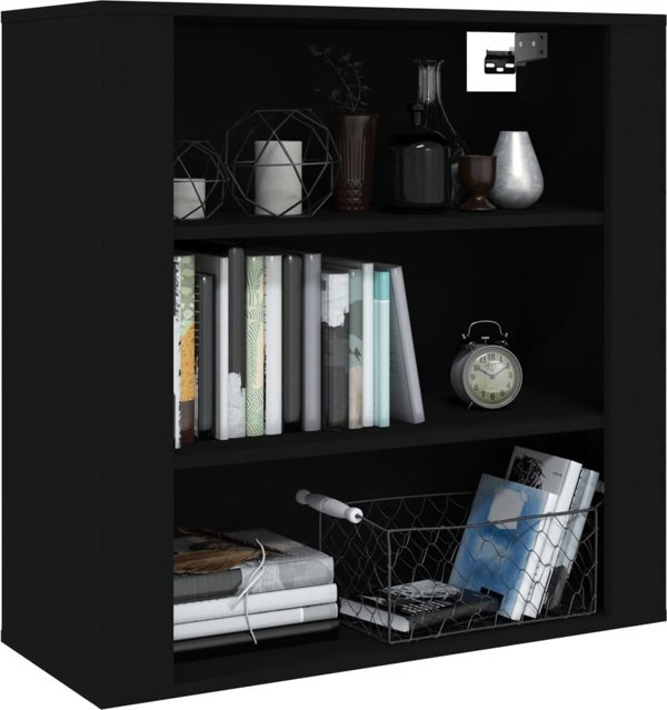 vidaXL Τοίχου ντουλάπι, μαύρο, 80x33x80 εκ., σύνθετο ξύλο