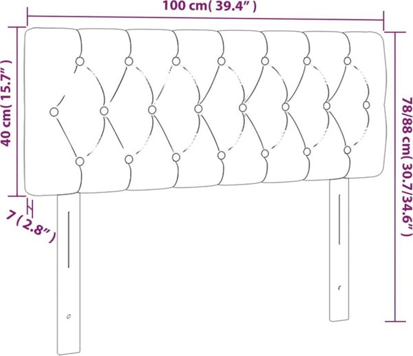 vidaXL Κεφαλάρι με LED, σκούρο γκρι, 100x7x78/88 cm, βελούδο