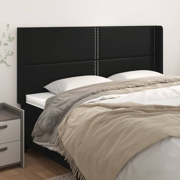 vidaXL Κεφαλάρι uszak Μαύρο 183x16x118/128 cm από τεχνητό δέρμα