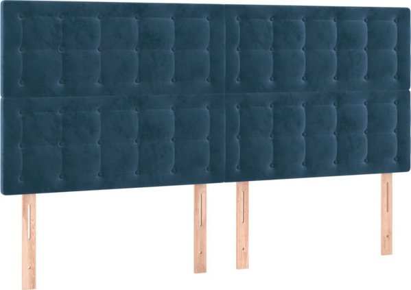 vidaXL Κρεβάτι kontynentalne με στρώμα, σκούρο μπλε, 180x200 cm