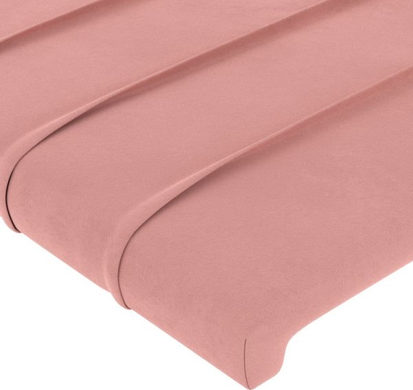 vidaXL Κεφαλάρι για κρεβάτι με LED, ροζ, 80x5x118/128 εκ., βελούδο