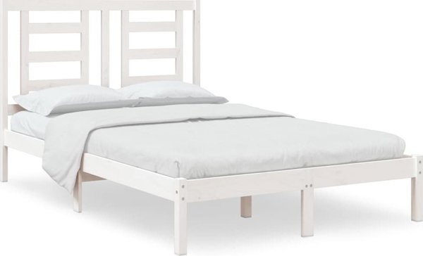 vidaXL Κρεβατοκάμαρα λευκή από μασίφ πεύκο, 120x200 cm