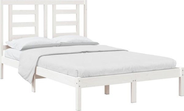 vidaXL Κρεβατοκάμαρα λευκή από μασίφ πεύκο, 120x200 cm