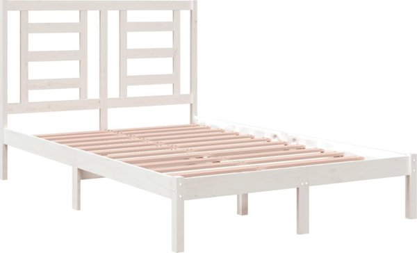 vidaXL Κρεβατοκάμαρα λευκή από μασίφ πεύκο, 120x200 cm