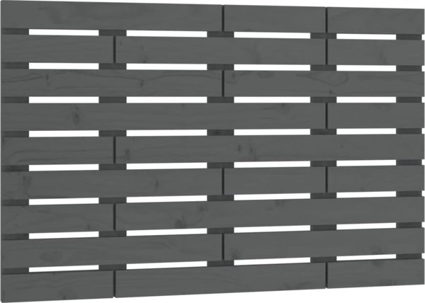 vidaXL Γκρι προσκέφαλο κρεβατιού 81x3x63 cm από συμπαγές πεύκο