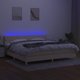 vidaXL Κρεβάτι Kontynentalne με Στρώμα, κρεμ, 200x200 cm, ύφασμα