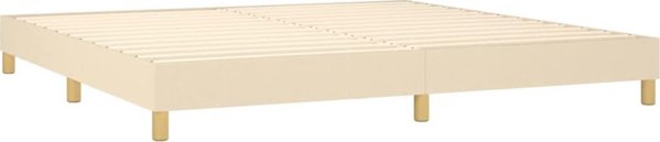 vidaXL Κρεβάτι Kontynentalne με Στρώμα, κρεμ, 200x200 cm, ύφασμα