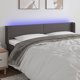 vidaXL Zaglowek do lozka z LED, szary, 163x16x78/88 cm, sztuczna skora