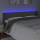 vidaXL Zaglowek do lozka z LED, szary, 163x16x78/88 cm, sztuczna skora