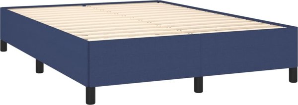 vidaXL Κρεβατοκάμαρα, μπλε, 140 x 200 cm, με υφασμάτινη επένδυση