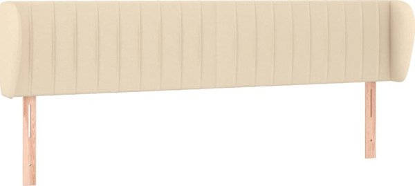 vidaXL Υποστήριγμα κεφαλής uszak κρεμ 203x23x78/88 cm από ύφασμα