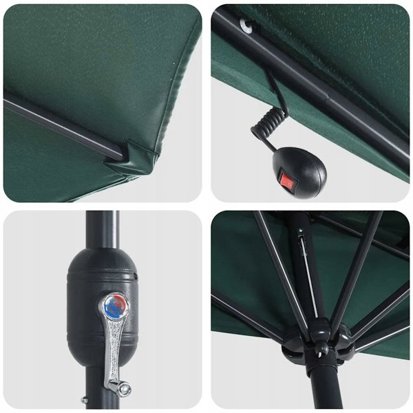 vidaXL VidaXL Parasolka ogrodowa Zielony 294 x 150 x 223 cm Poliester i Stal