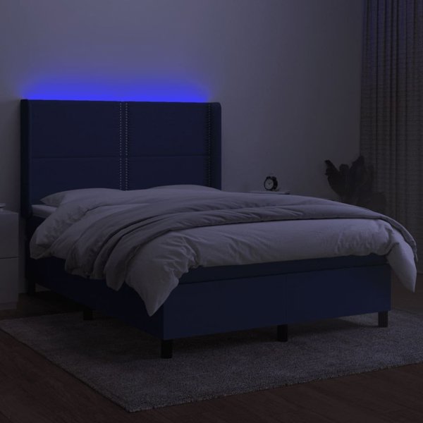 vidaXL Λύκνο Κοντινεντάλε με στρώμα, μπλε 140x190 cm, ύφασμα