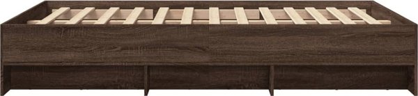 vidaXL Πλαίσιο κρεβατιού, καφέ δρυς, 135x190 εκ., από ξύλο σύνθετο