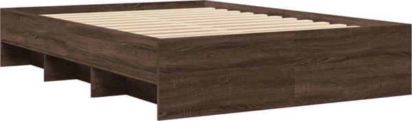 vidaXL Πλαίσιο κρεβατιού, καφέ δρυς, 135x190 εκ., από ξύλο σύνθετο