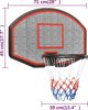 vidaXL Ταμπλό με καλάθι για μπάσκετ μαύρο 71x45x2 cm πολυαιθυλένιο