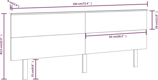 vidaXL Κεφαλάρι Κρεβατιού, 184x6x82,5 εκ, Μασίφ Πεύκο