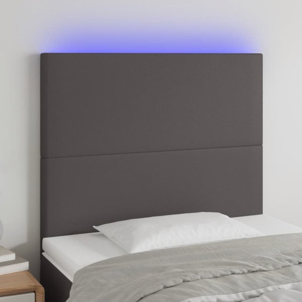 vidaXL Κεφαλάρι κρεβατιού, γκρι, 80x5x118/128 εκ, τεχνητό δέρμα