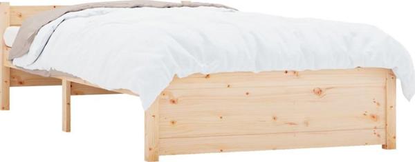 vidaXL Πλαίσιο κρεβατιού από μασίφ ξύλο, 90x190 cm, μονό