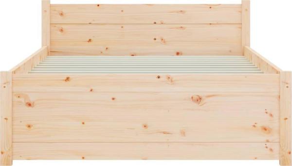 vidaXL Πλαίσιο κρεβατιού από μασίφ ξύλο, 90x190 cm, μονό
