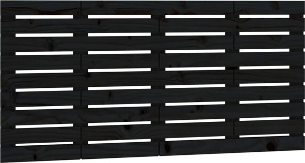 vidaXL Κεφαλάρι κρεβατιού, μαύρο, 126x3x63 cm, φυσικό ξύλο πεύκου