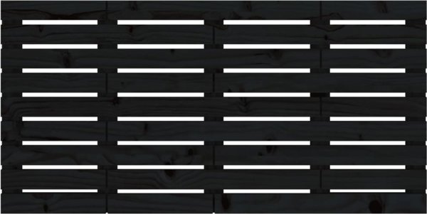 vidaXL Κεφαλάρι κρεβατιού, μαύρο, 126x3x63 cm, φυσικό ξύλο πεύκου
